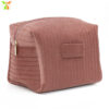 Wholesale In stock large capacity velvet cosmetic bag Plaid multi-function wash bag skin-friendly material skin care storage bag