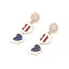 Wholesale Enamel Glasses Earrings For Women In Colour, Made With Durable Zinc Alloy, Perfect For Independence Day