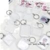 Wholesale Transparent Acrylic Photo Frame ins Keychain Pendant Photo diy Gift Pendant Hanging Chain Support Beaded Keychain
