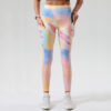 oly-2cf26f74d01a597c7fbe59d142996cb4 Wholesale: High-Waisted Butt-Lifting Yoga Leggings – "Peach & Rainbow Daisy" Print (Nude-feel fabric, with pockets, high-stretch athletic leggings)