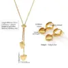 Wholesale 18K Gold Plated 304 Stainless Steel Vacuum Electroplating (In Furnace) Heart-Shaped Three-Dimensional Box Chain/Square Pearl Chain Jewelry Set Suitable For Women To Wear On Daily Dates Or