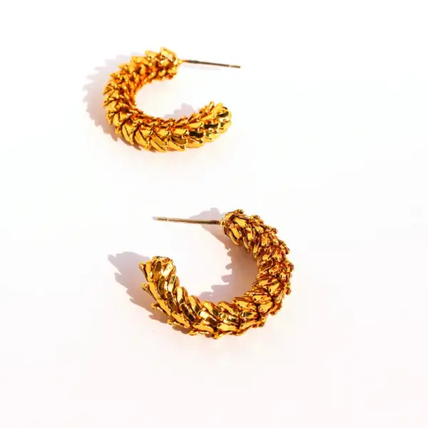 Wholesale 1 Pair Simple Style Classic Style C Shape Semicircle Plating Brass Bullet Backs Ear Studs