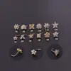 Wholesale 316L Stainless Steel Copper Ear Cartilage Rings & Studs Flower Waterproof Non Tarnish Surgical Steel Women'S