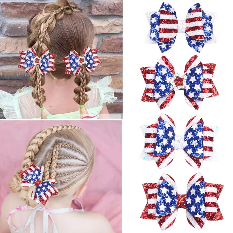 Wholesale Sweet Bow Tie Hairpin In Pu Leather, Perfect Hair Accessory For Summer And Independence Day