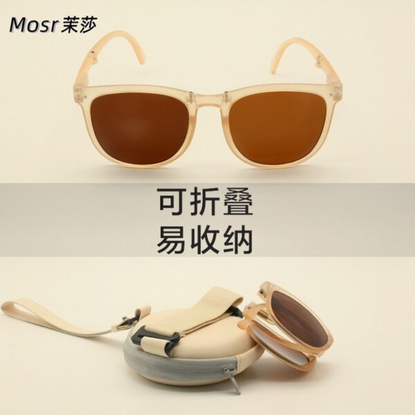 Wholesale Foldable Sunglasses Women's Anti-UV Summer Simple Fashion Lightweight Face Showing Small Sunglasses Men's Trendy