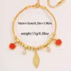 Wholesale Leaves Waterproof Non Tarnish Bracelets For Couples In 18K Real Gold Plated 304 Stainless Steel With Zircon Inlay And Snake Chain