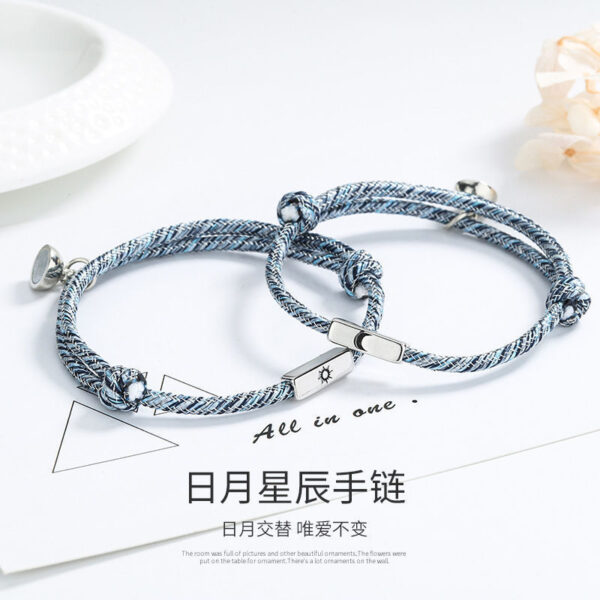 oly-2d2503babeeed7be40880a8b9b8b7fdb Wholesale Sun and Moon Couple Bracelet Sucking Valentine's Day Commemorative Gift for Men and Women a Pair of Sun and Moon Woven Hand Rope Best Friend