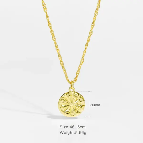 Wholesale Light Luxury Style 18K Gold Plated Zircon Texture Cross Pendant Necklace Retro Versatile Daily Classic Collarbone Chain