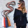 Wholesale Jewelry Colorfulful Crystal Necklace Sweater Chain Women's High-End Long Tassel Necklace Necklace