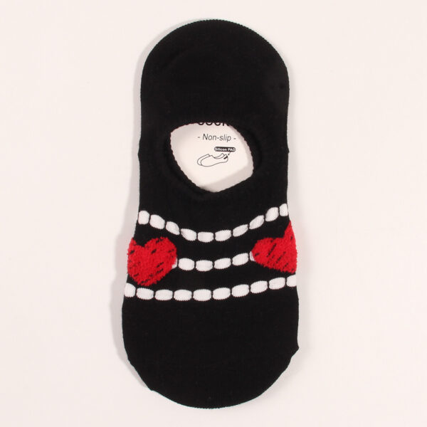 Wholesale Love Valentine's Day Women's Invisible Socks Shallow Mouth Silicone Slip-Stop Women's Boat Socks Soft and Comfortable Women's Socks