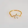 Wholesale Jewelry Lady Geometric Titanium Steel Zircon Inlay Rings