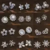 Wholesale Pearl Earrings With Zircon Round Flower Sensual Trendy Jewelry For Women Bohemian Style