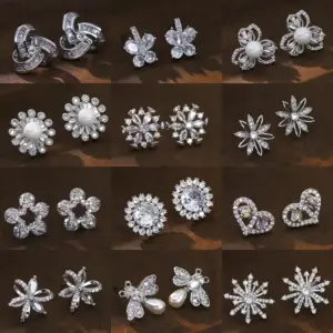 Wholesale Pearl Earrings With Zircon Round Flower Sensual Trendy Jewelry For Women Bohemian Style