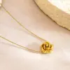 Wholesale Three-dimensional Flowers Jewelry Set In 304 Stainless Steel With 18K Gold Plated PVD Coating And Twisted Rope Chain
