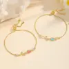 Wholesale Jewelry Fairy Style Flower Copper Cat's Eye Stone Plating Inlay Bracelets