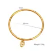 Wholesale New Smooth Titanium Steel Circle Bracelet Gold Plated High Color Retention Round Ring Fashion Jewelry Cross Stitching Style
