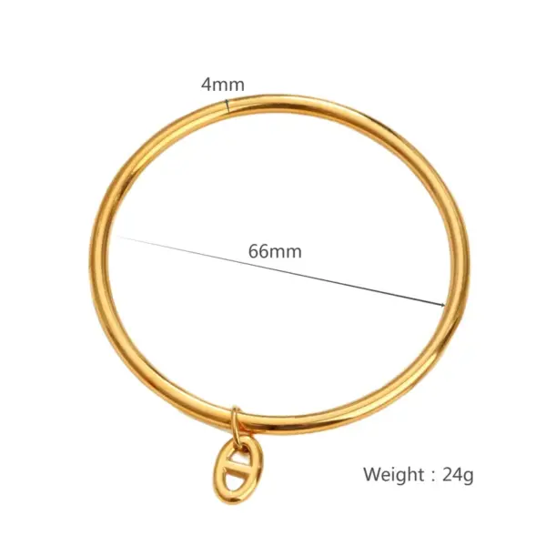 Wholesale New Smooth Titanium Steel Circle Bracelet Gold Plated High Color Retention Round Ring Fashion Jewelry Cross Stitching Style