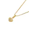 Wholesale Heart Shape Necklace For Women In Copper With Zircon Inlay, Available In Golden Color