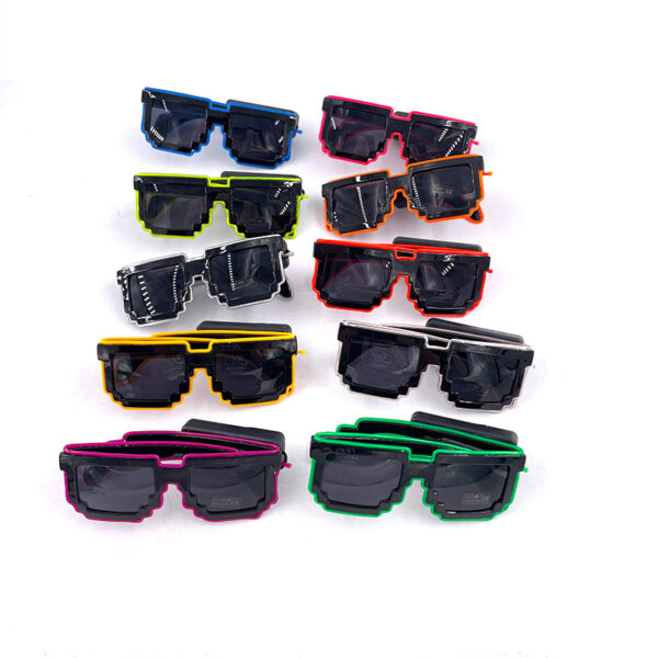 Wholesale Bar nightclub mosaic wireless luminous glasses cold light sunglasses party LED disco atmosphere equipment props
