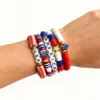 oly-2d7805609d515afec18c6ebd21c51162 Wholesale Trendy Festival Soft Clay Stacked Bracelet Fashionable Independence Day USA Bracelet Unisex Simple Style Letter/Number/Text Pattern - Nihaojewelry