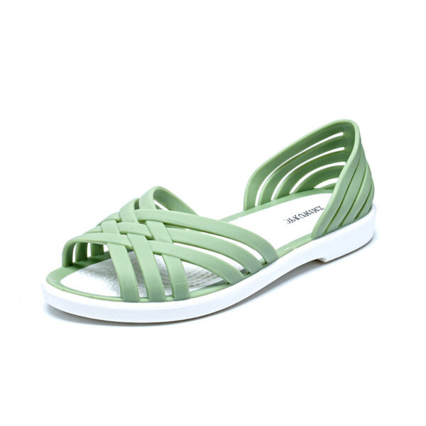 oly-2d84fdaae738b020e43b8e2f80784a25 Wholesale Flat Sandals Women's Summer Hollow Outer Beach Shoes Fashionable Crocs Korean Style Slip-On Women's Shoes