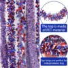 Wholesale 7th Of July Independence Day Stars Colorful Stripes Red White Blue Flocked Flower Home Garden Decoration Wide Leaf Ribbon 2m Polyester Material
