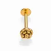 Wholesale 1 Piece Lip Rings Simple Style Classic Style Rose Crown 316L Stainless Steel Waterproof Non Tarnish Surgical Steel Rhinestones Ion Plating (IP) 18K Gold Plated Lip Rings Ear Cartilage Rings & Studs Nose Rings & Studs