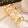 Wholesale Retro Personality Exaggerated Wide-face Bracelet suit Golden Glow Irregular Bracelet Women's Hollow Bracelet