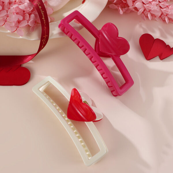 oly-2d9f6a6f6c3151eddf73424d35068fe4 Wholesale Valentine's Day Girl Pink Love Big Grab Clip Sweet Cute Elegant Shark Clip Back of Head Hair Accessories Hair Clip