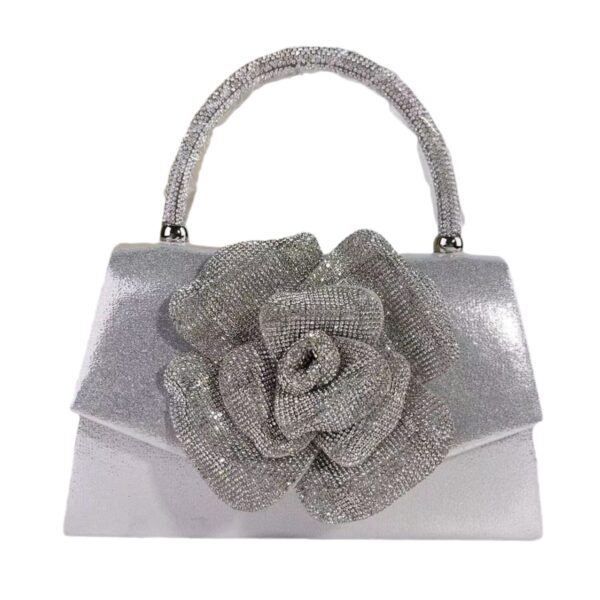 oly-2dae1c5798d0be10d1144831aa6380b3 Wholesale personality portable diamond bag diamond rose super fire banquet bag slung factory direct supply French