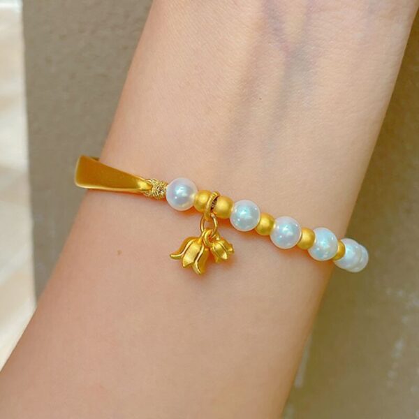 oly-2dba880b8396e32b332163e277735d5b Wholesale Internet Celebrity TikTok Same Style Pearl Blossom Orchid Peach Blossom Half Bracelet Niche Design Bracelet for Girlfriend