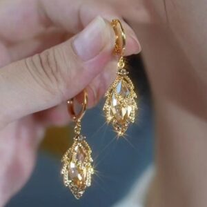 Golden crystal yellow short style [281] / 14k