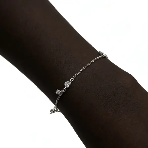 Wholesale Geometric Independence Day Bracelets For Women In 925 Sterling Silver With Rhodium Plated 0.03µm And Zircon Inlay