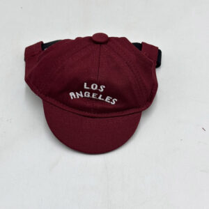 Burgundy letter embroidery
