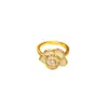 Wholesale French Gentle Tea Rose Ring Women's High-End Sensation Small Audience Design Luxury Fragrance Style Open Fairy Ring