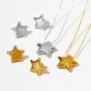 Wholesale PVD Coated Real Gold Plated 16K White Plating Star 304 Stainless Steel Simple Style Classic Waterproof Non Tarnish Earrings Necklace