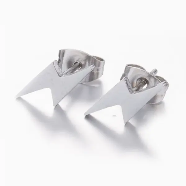 Wholesale PVD Coated 18K Gold Real Gold Plated Lightning 304 Stainless Steel Fashion Waterproof Non Tarnish Ear Studs