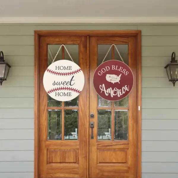 Wholesale Halloween Wooden Plaque Welcome Decoration Flag Door Hanging Ornament Veterans Day Party Decoration