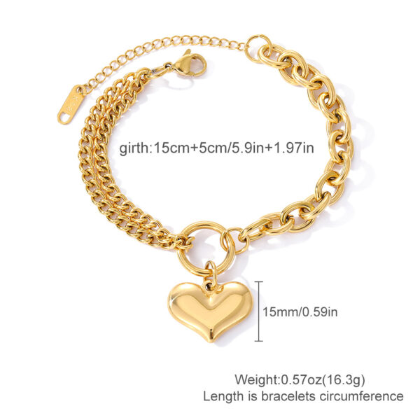 oly-2ded1e13fa33388b960d9d696aa2e864 Wholesale peach heart stainless steel bracelet fashion personality trendy bracelet double-layer love titanium steel bracelet