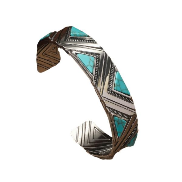 Wholesale retro Bohemian ethnic turquoise bracelet women's simple personality open bracelet jewelry
