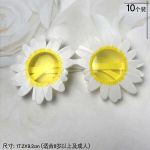 Daisy white and yellow mirror (pack of 10)