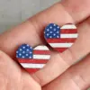 Wholesale Original Design American Flag Wood Independence Day Women's Ear Studs