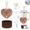 Wholesale Accessories Straw Plug Valentine Plush Heart Keychain  Cup Set