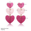 Wholesale  Color Matching Barbie Pink Valentine's Day Acrylic Love Earrings Simple Pendant Texture Earrings