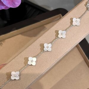 Sl387 white gold five-flower bracelet