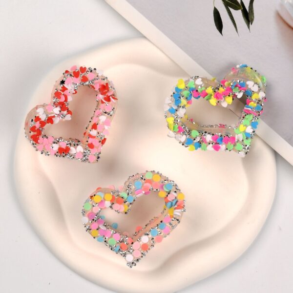 oly-2e0290bf7bbbbda54031157fa44708c2 Wholesale Jelly Water Fat Love Ponytail Clip Fashionable Sweet Hair Clip Valentine's Day Heart Shiny Heart-Shaped Clip
