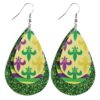 Wholesale  Carnival Leather Earrings Multi-layer Stitching Leather Earrings