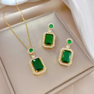 G527 Necklace-G525 Stud Earrings