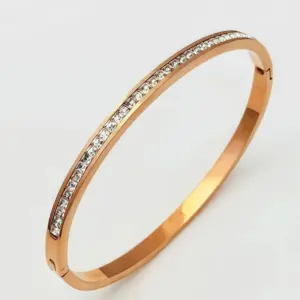 29-D-11 Rose Gold Bracelet with a Row of Square Diamonds (Faded Package Returned)
