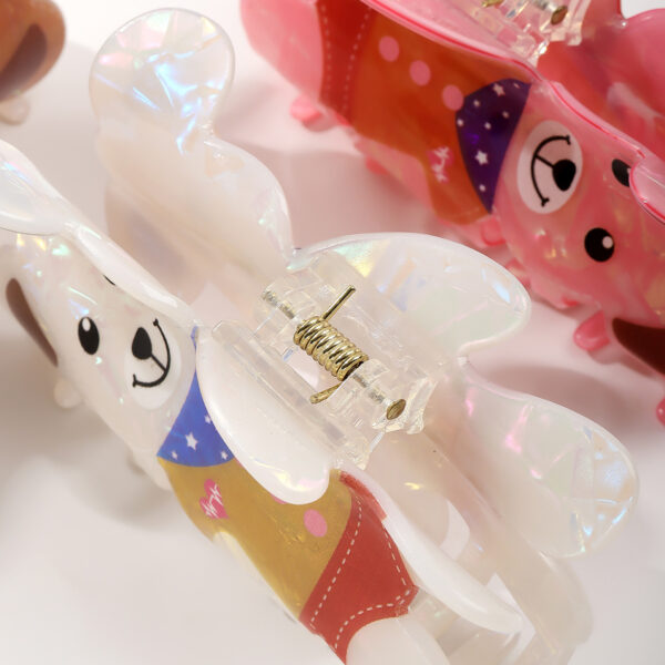 Wholesale  style cute cartoon bear hair clip, romantic Valentine's Day, love rose bear,  claw clip for women.